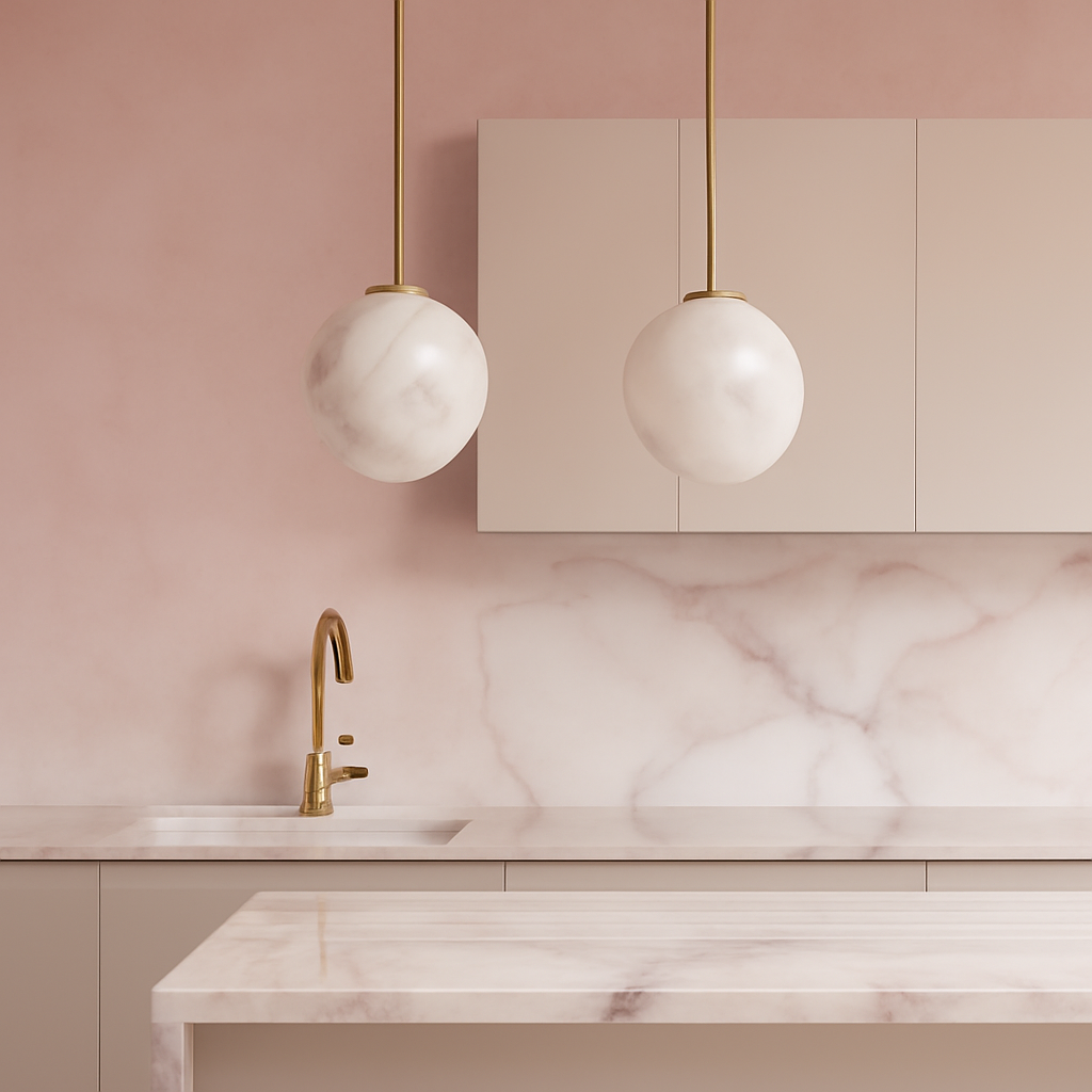 Project Case Study: Elegance of Marble Lighting in a Modern Living Room