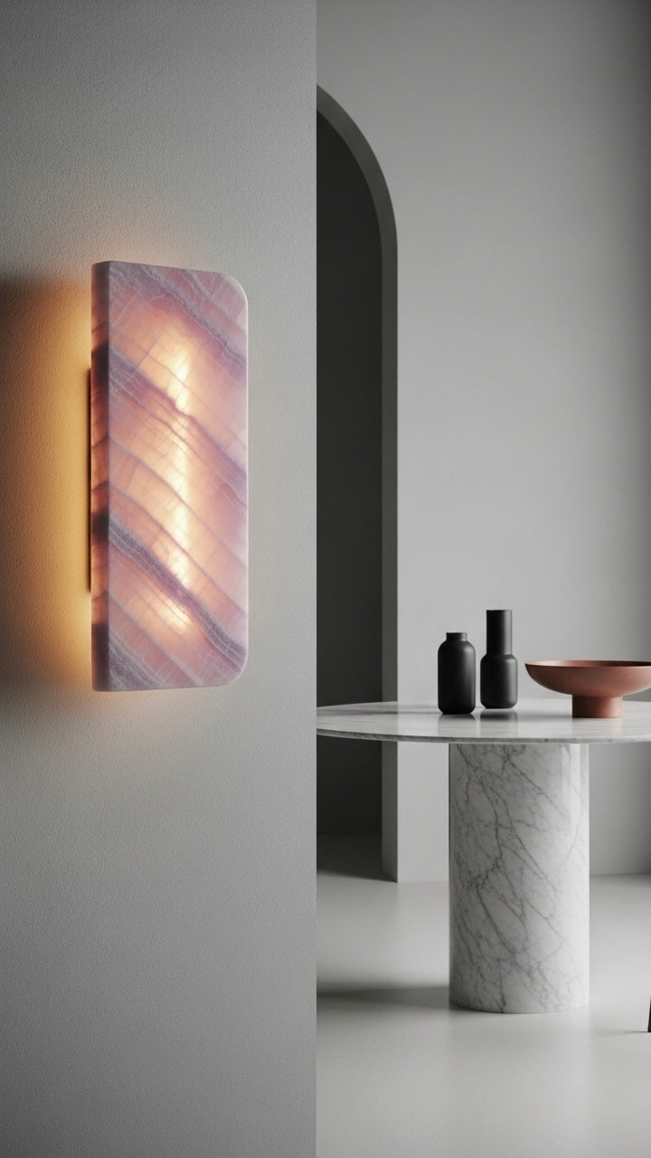 Marble wall sconce