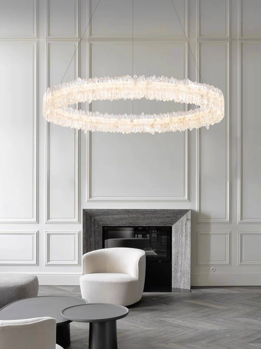 French Modern Crystal Chandelier - Luxury Lighting with Natural Crystals